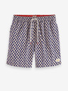 Scotch & Soda Modré a béžové pánske vzorované plavky Scotch & Soda