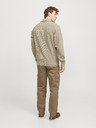 Jack & Jones Béžový pánsky sveter Jack & Jones Outdoor Zip