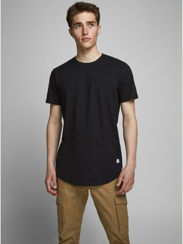 Jack & Jones Čierne pánske základné tričko Jack & Jones