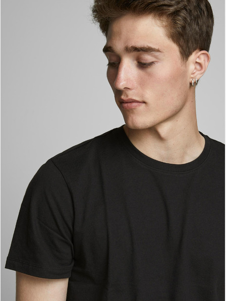 Jack & Jones Čierne pánske základné tričko Jack & Jones