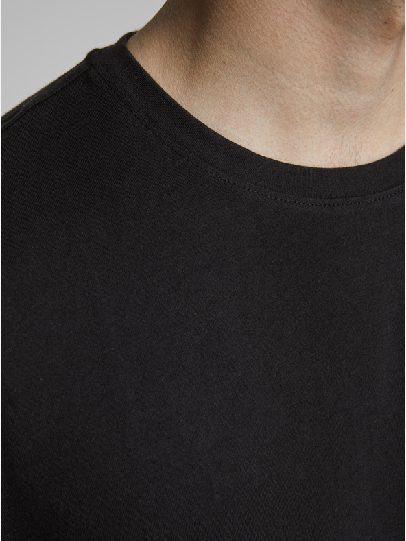 Jack & Jones Čierne pánske základné tričko Jack & Jones