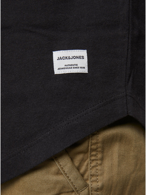 Jack & Jones Čierne pánske základné tričko Jack & Jones