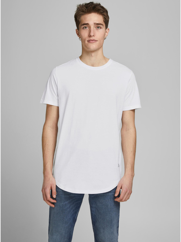 Jack & Jones Biele pánske základné tričko Jack & Jones