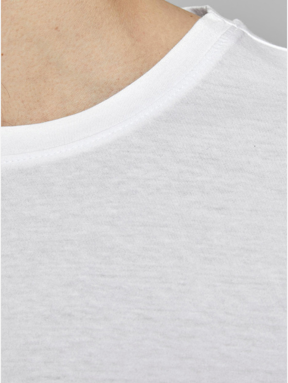 Jack & Jones Biele pánske základné tričko Jack & Jones