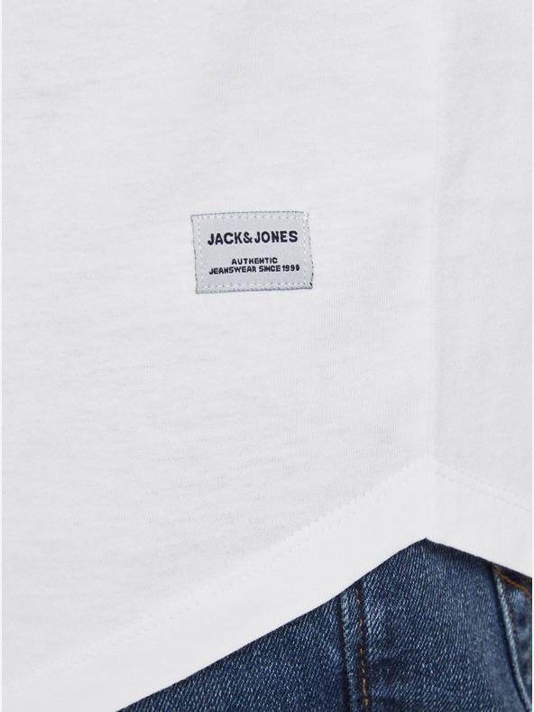 Jack & Jones Biele pánske základné tričko Jack & Jones
