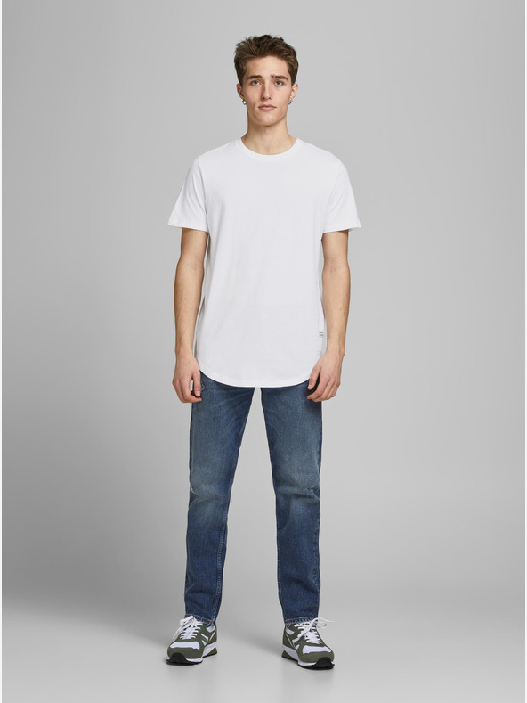 Jack & Jones Biele pánske základné tričko Jack & Jones