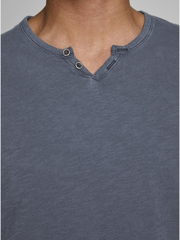 Jack & Jones Modré pánske základné tričko Jack & Jones
