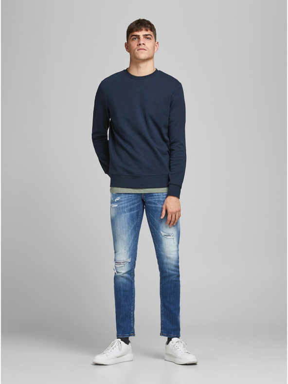Jack & Jones Tmavomodrá základná mikina Jack & Jones