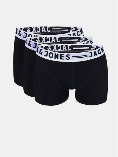 Jack & Jones Súprava troch čiernych pánskych boxeriek Jack & Jones Sense