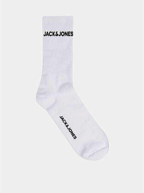 Jack & Jones Súprava piatich párov bielych ponožiek Jack & Jones