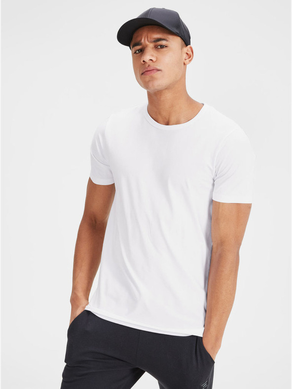 Jack & Jones Biele pánske tričko s krátkym rukávom Jack & Jones Basic