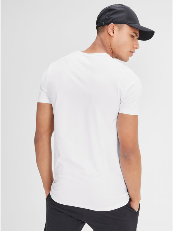 Jack & Jones Biele pánske tričko s krátkym rukávom Jack & Jones Basic