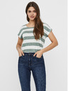 Vero Moda Zeleno-biele pruhované tričko VERO MODA Wide Stripe