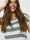 Vero Moda Zeleno-biele pruhované tričko VERO MODA Wide Stripe