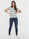 Vero Moda Zeleno-biele pruhované tričko VERO MODA Wide Stripe