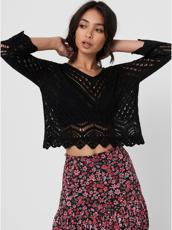 Jacqueline de Yong Čierny krátky sveter JDY-New Sun