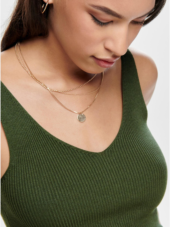 Jacqueline de Yong Tmavozelené rebrované tielko JDY Nanna