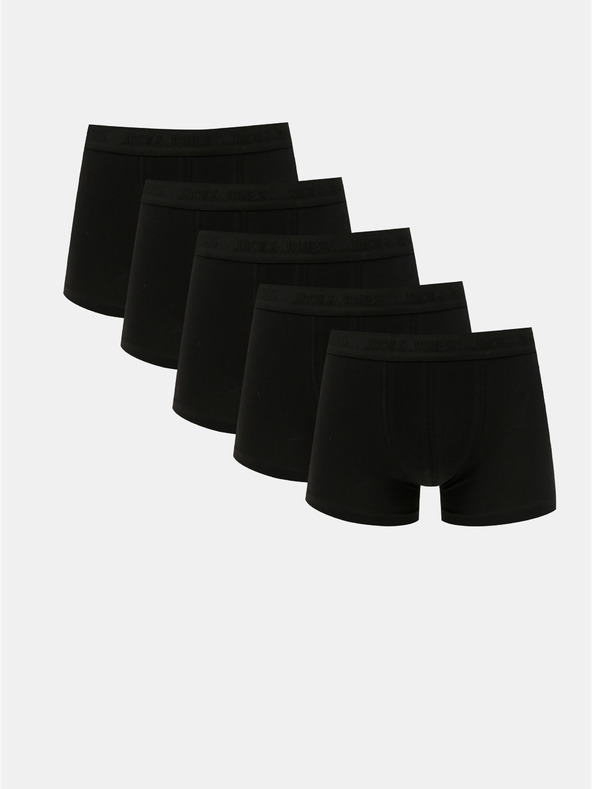 Jack & Jones Sada piatich čiernych boxeriek Jack & Jones Tone
