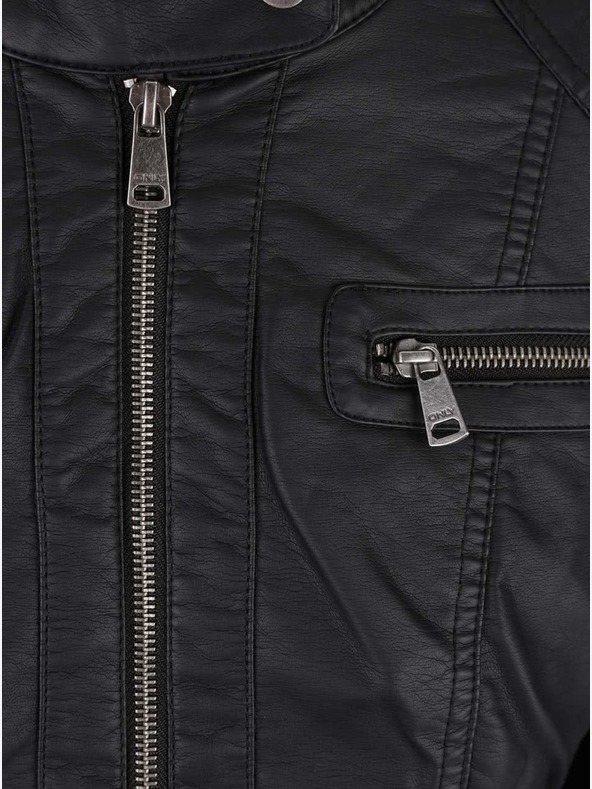 ONLY Čierna dámska kožená bunda ONLY Bandit