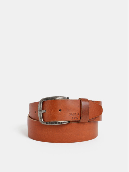 Jack & Jones Hnedý kožený pánsky opasok Jack & Jones Paul