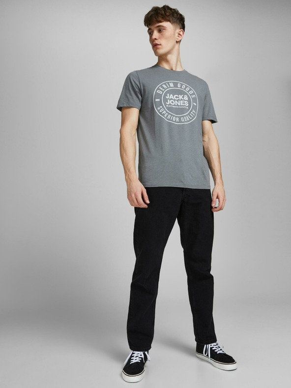 Jack & Jones Čierne rovné džínsy Jack & Jones Chris