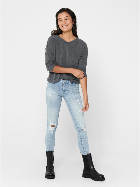 ONLY Šedý dámsky svetrový top ONLY Glamour