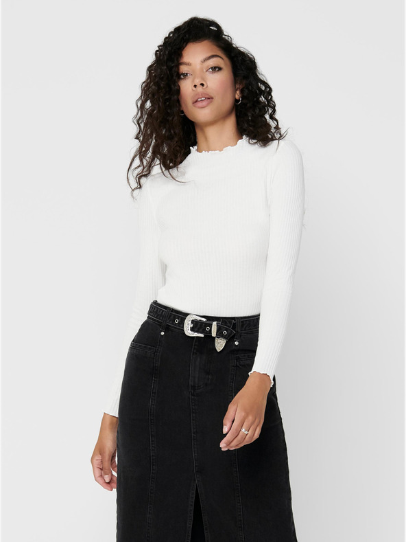 ONLY Krémové základné tričko ONLY Emma