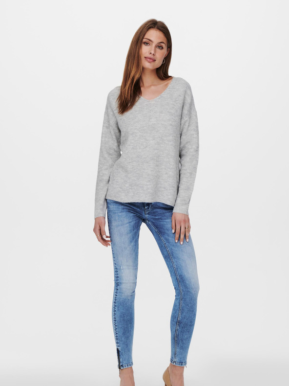 ONLY Svetlo šedý sveter ONLY Camilla