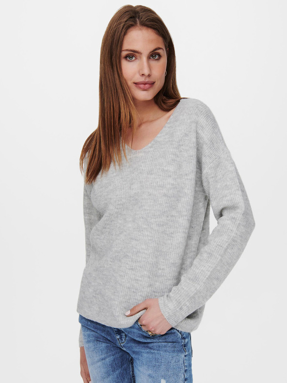 ONLY Svetlo šedý sveter ONLY Camilla