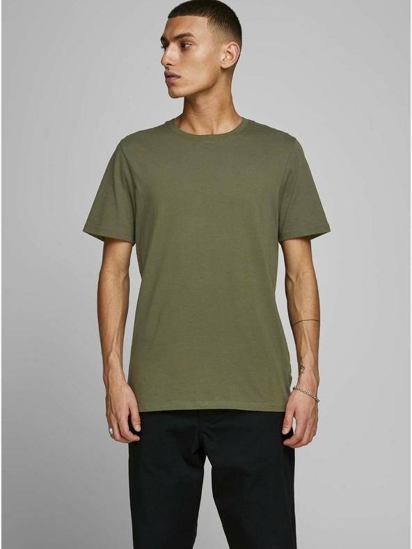 Jack & Jones Khaki základné tričko Jack & Jones Organic