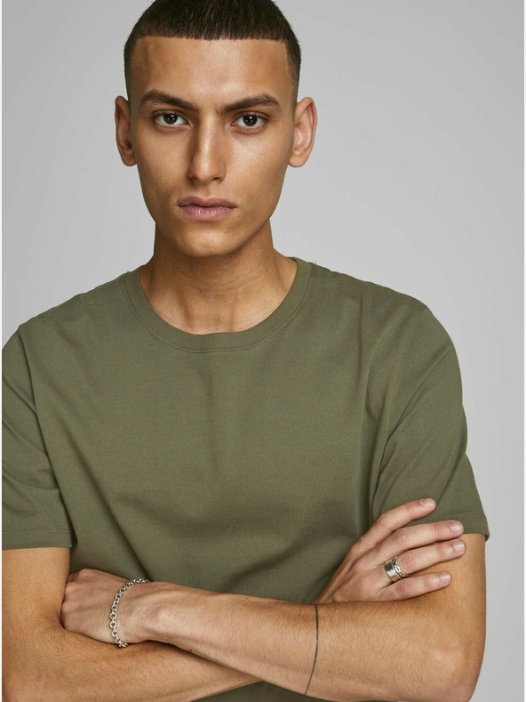 Jack & Jones Khaki základné tričko Jack & Jones Organic