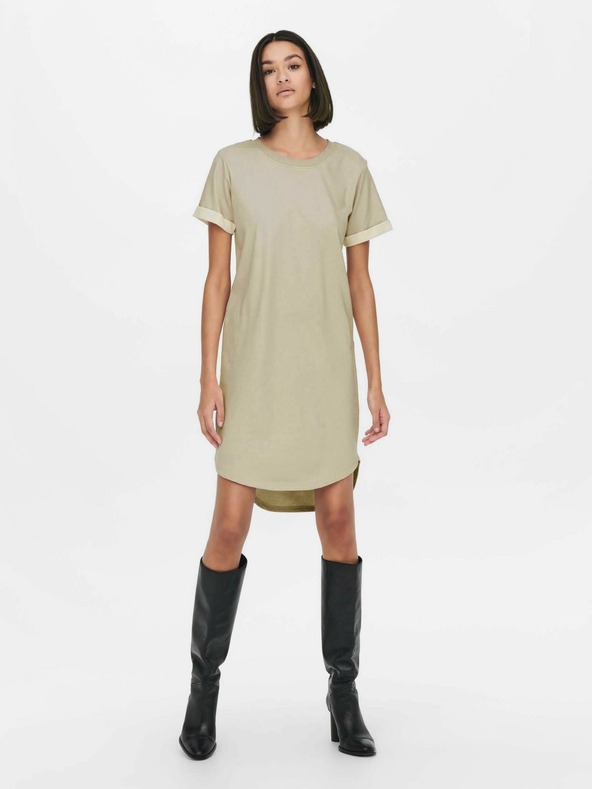 Jacqueline de Yong Béžové základné šaty JDY Ivy