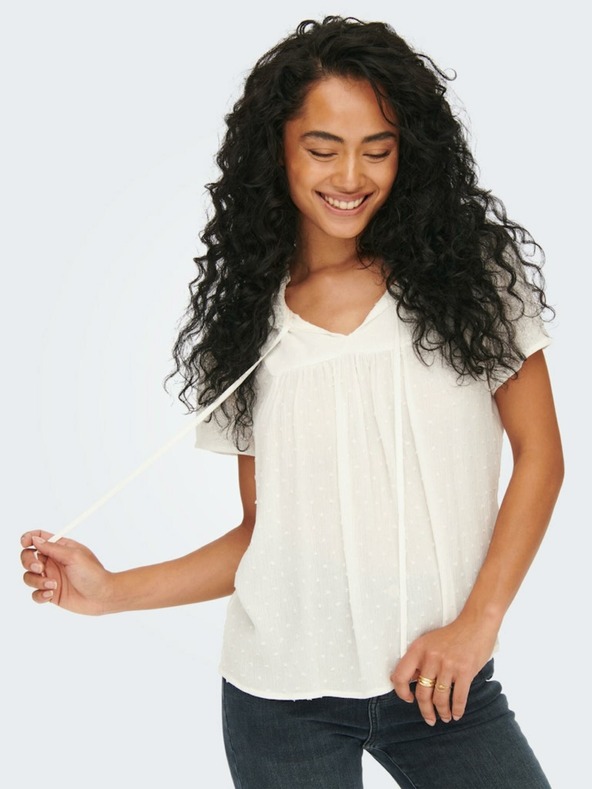 Jacqueline de Yong Krémová vzorovaná blúzka JDY Lima