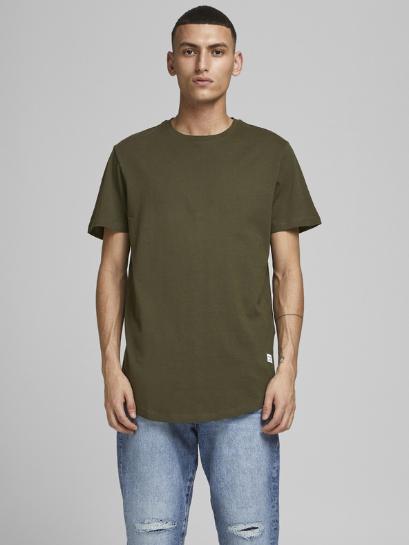 Jack & Jones Khaki pánske základné tričko Jack & Jones Noa