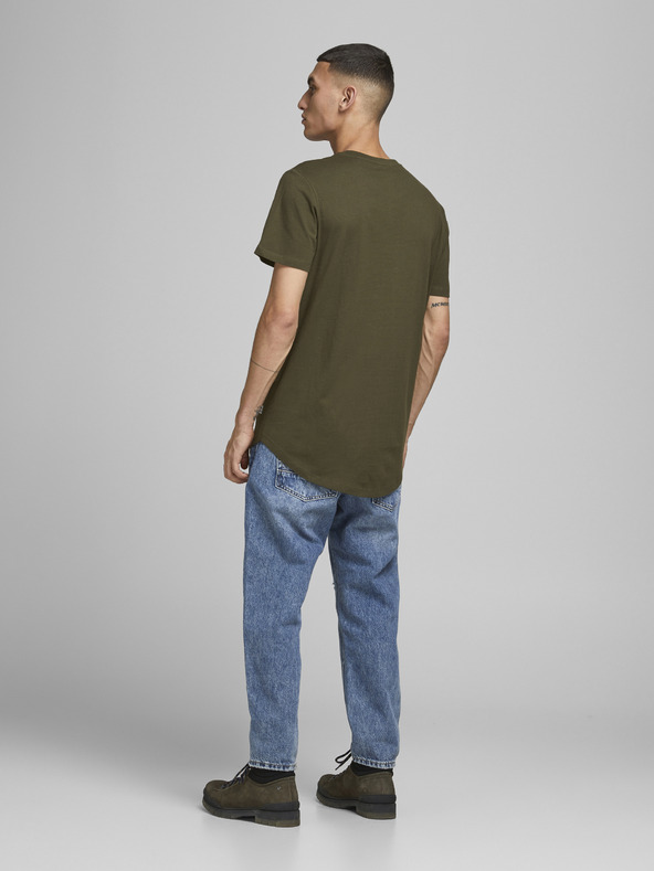 Jack & Jones Khaki pánske základné tričko Jack & Jones Noa