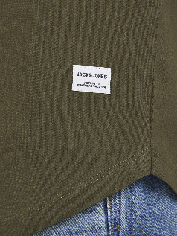 Jack & Jones Khaki pánske základné tričko Jack & Jones Noa