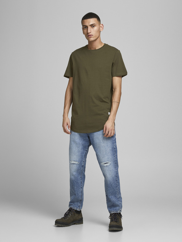 Jack & Jones Khaki pánske základné tričko Jack & Jones Noa