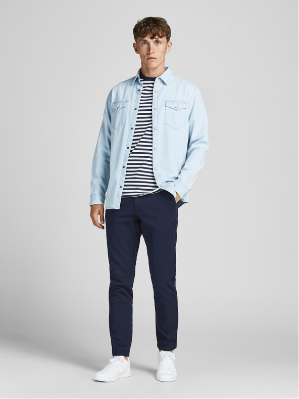 Jack & Jones Tmavomodré chino nohavice Jack & Jones Marco