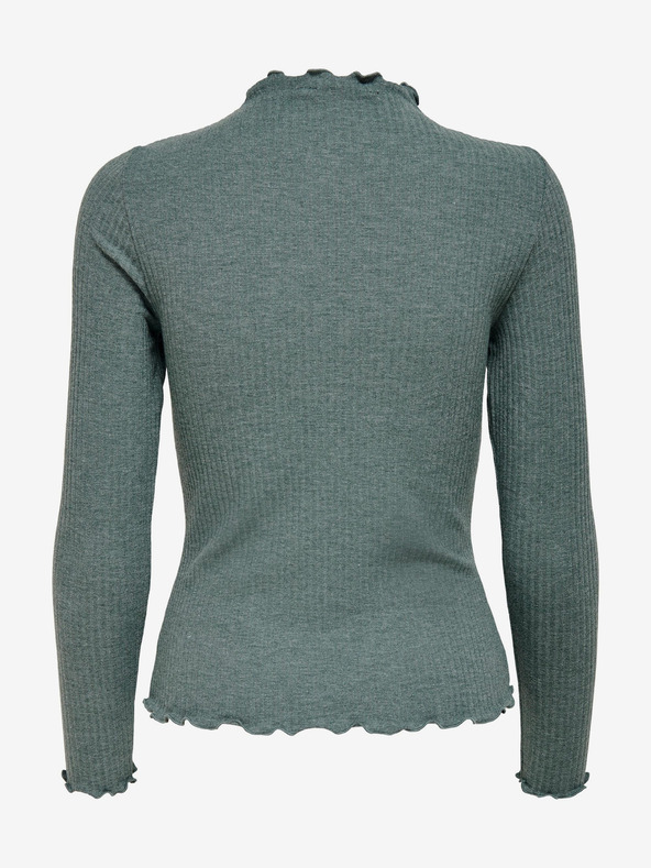 ONLY Zelené dámske rebrované tričko ONLY Emma