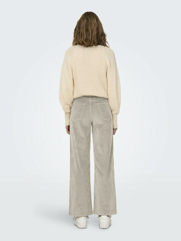 ONLY Béžové dámske manšestrové nohavice ONLY Hope