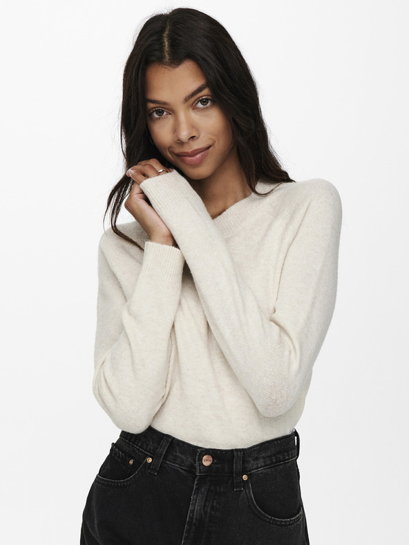 ONLY Krémový základný sveter ONLY Rica