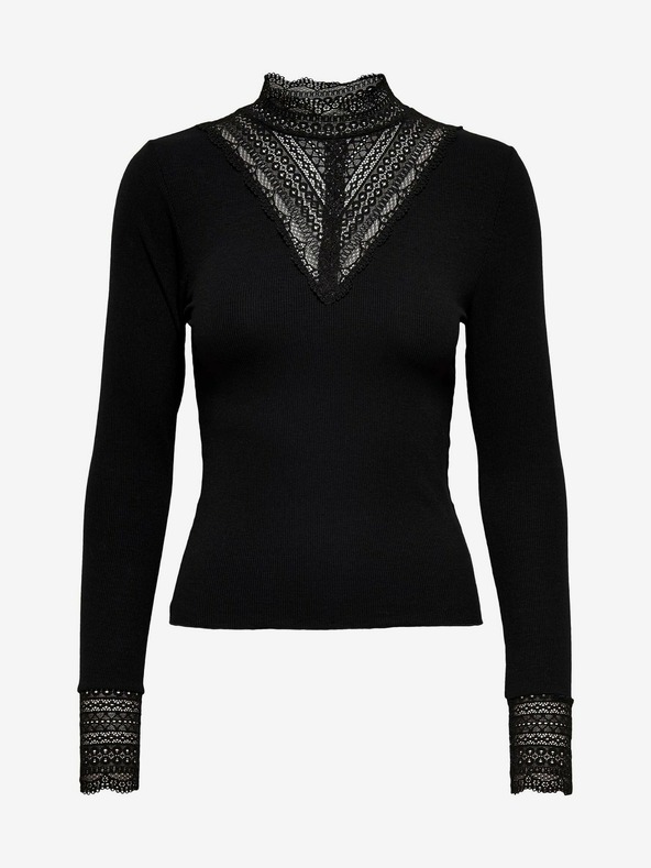 ONLY Čierny top s čipkou ONLY Tilde