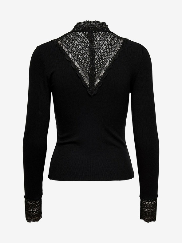 ONLY Čierny top s čipkou ONLY Tilde