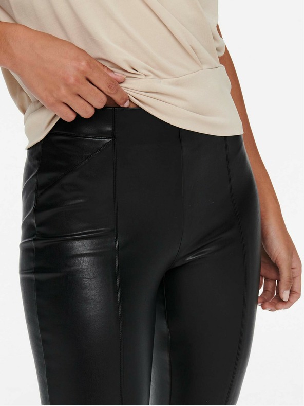 ONLY Čierne koženkové legíny ONLY Jessie