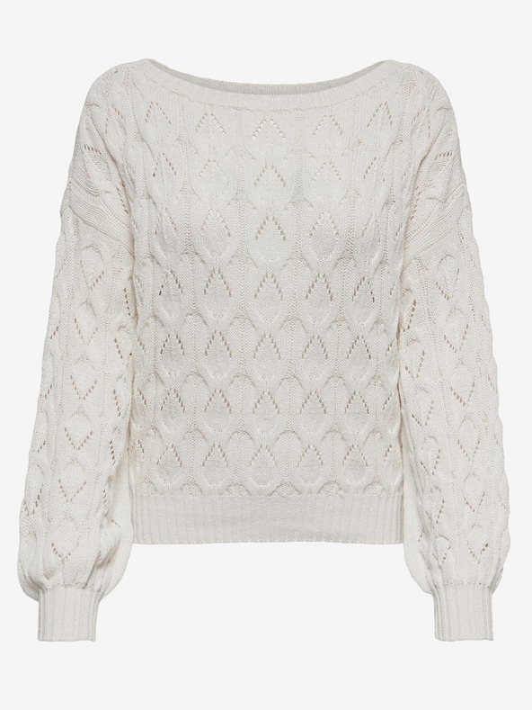 ONLY Biely dámsky vzorovaný sveter ONLY Brynn