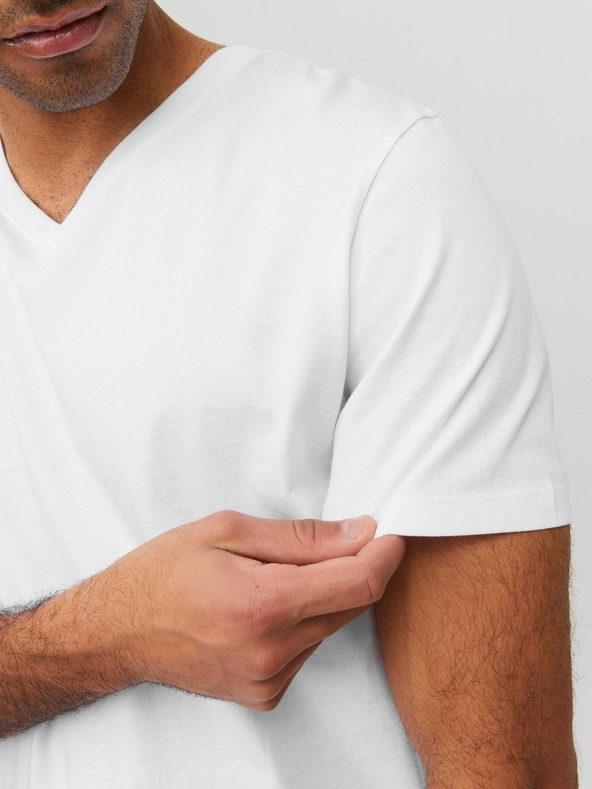 Jack & Jones Biele pánske základné tričko Jack & Jones