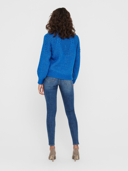 ONLY Modré dámske džínsy skinny fit s roztrhaným efektom ONLY Wauw