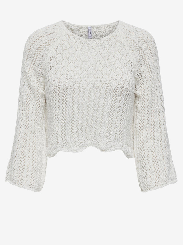 ONLY Krémový dámsky strihaný sveter ONLY Nola