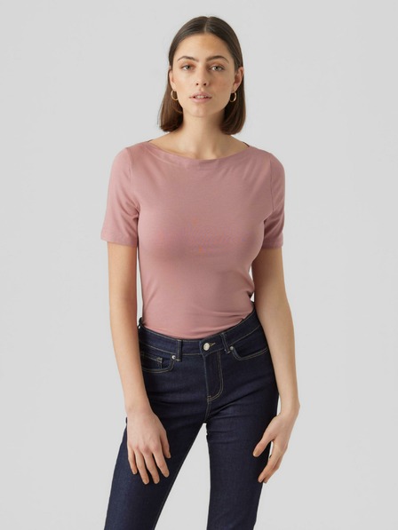 Vero Moda Staroružové dámske základné tričko VERO MODA Panda