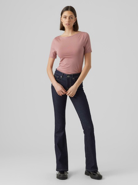 Vero Moda Staroružové dámske základné tričko VERO MODA Panda